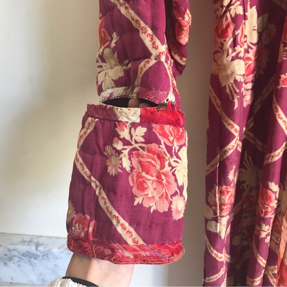 Vintage Afghan/Uzbek Silk Chapan Robe Patchwork Floral & Ikat | Collectors Piece - Picture 8 of 16